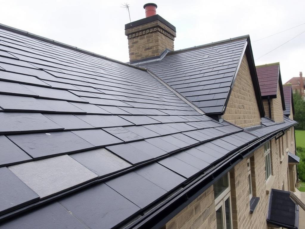 New natural slate roof with breathable underlay