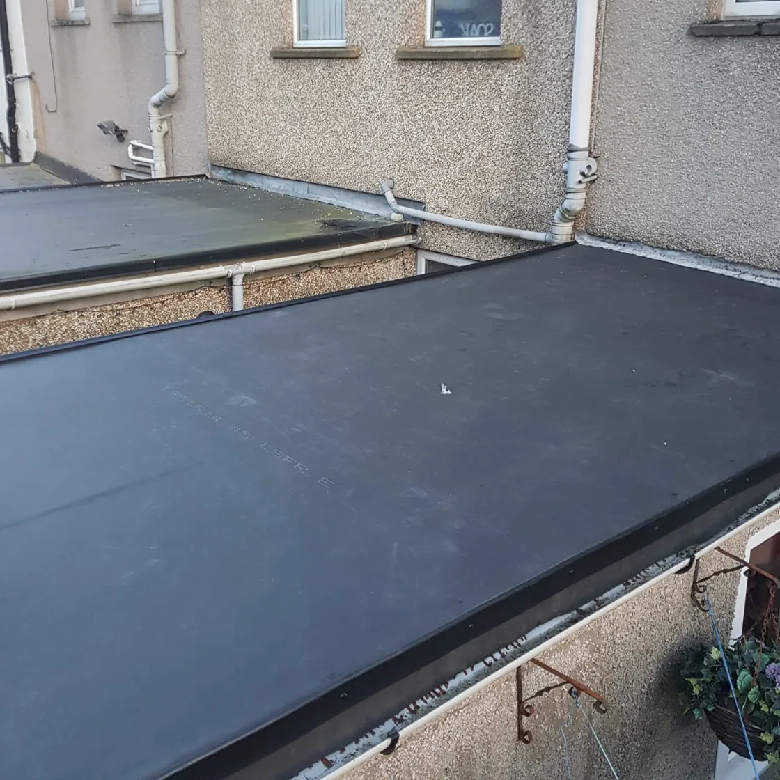 Flat roof on a rear extension